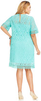 Thumbnail for your product : Spense Plus Size Crochet-Trim Lace Dress