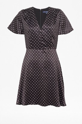 French Connection Maudie Drape Polka Dot Flippy Dress