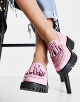 Thumbnail for your product : ASRA Flo tassle chunky loafers in pink leather