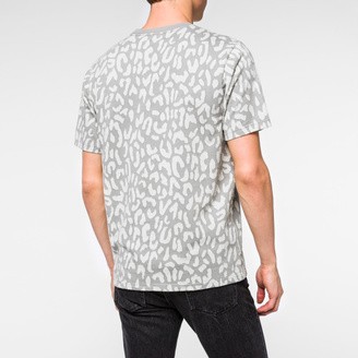 Paul Smith Men's Grey And Ecru 'Animal' Jacquard Cotton T-Shirt