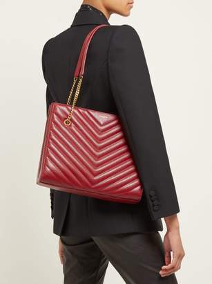 Saint Laurent Tribeca Medium Quilted Leather Shoulder Bag - Womens - Burgundy