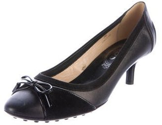 Tod's Leather Bow-Accented Pumps