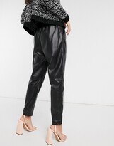 Thumbnail for your product : BB Dakota PU high-waist belted pants in black