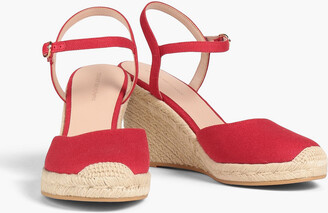 Stuart Weitzman Mykonos canvas wedge espadrilles - ShopStyle
