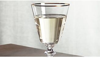 Crate & Barrel French Wine Glass with Gold Rim