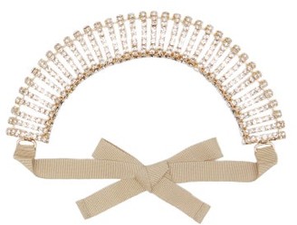 Rosantica Dolce Vita Crystal-embellished Ribbon Headband - Gold