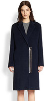 Thumbnail for your product : Alexander Wang Leather-Trimmed Wool & Alpaca Coat