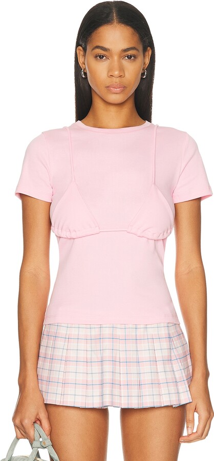 Sandy Liang Effie Top in Pink