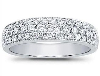 Natural Diamonds of NYC 1.50 ct Ladies Round Cut Diamond Anniversary Weddin Band Rin in 14 kt White old in Size 11.5