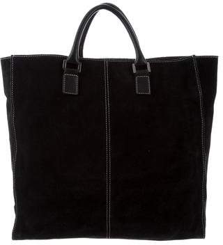 Lambertson Truex Leather-Trimmed Suede Tote