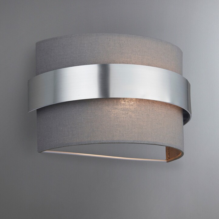 Dunelm Joey Shaded Grey Wall Light Grey ShopStyle Decor