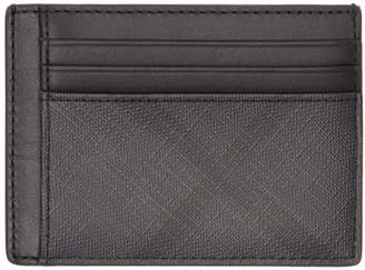 Burberry Black and Grey London Check Card Holder