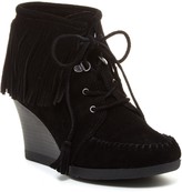 Thumbnail for your product : Minnetonka Lace-Up Fringe Wedge Bootie
