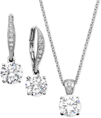 Eliot Danori Cubic Zirconia Solitaire Pendant Necklace and Matching Drop Earrings Set, Created for Macy's