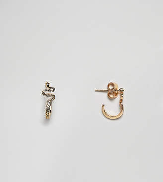 Shashi 18k gold plated snake huggie hoop earrings