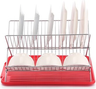 J&V Textiles Collapsible Dish Drying Rack - Popup for Easy Storage, Drain Water Directly Into The Sink