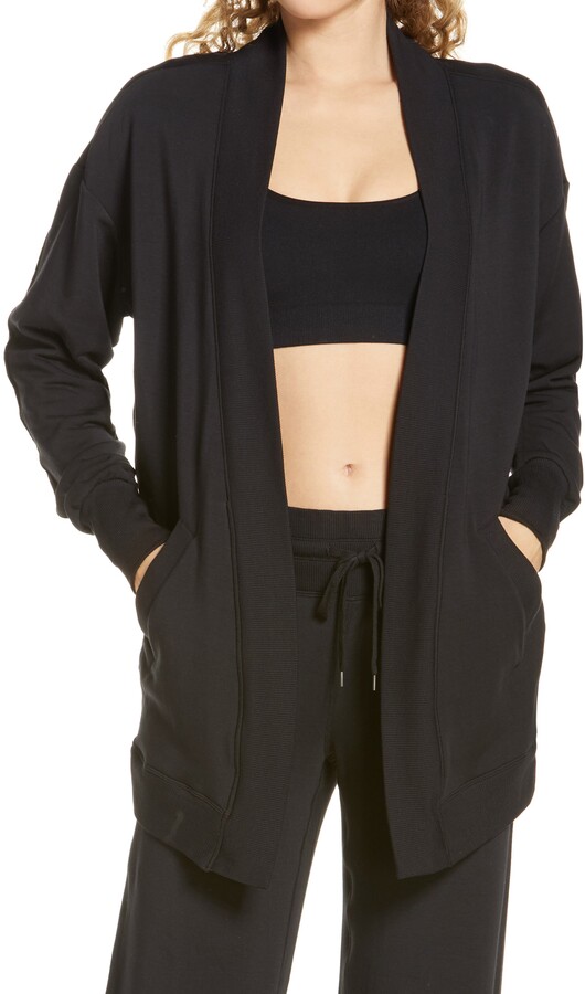 Womens Black Yoga Cardigan | Shop the world's largest collection of fashion  | ShopStyle