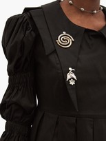 Thumbnail for your product : Chopova Lowena Pleated Organic-cotton Poplin Dress - Black