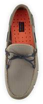 Thumbnail for your product : Swims Mesh & Rubber Braided-Lace Boat Shoe, Khaki/Navy
