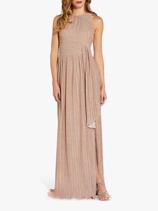 Adrianna Papell Adrianna Pepell Metallic Pleat Gown, Champagne