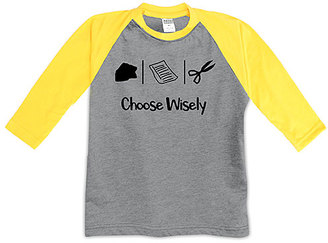 Urban Smalls Heather Gray & Yellow 'Choose Wisely' Raglan Tee - Toddler & Boys