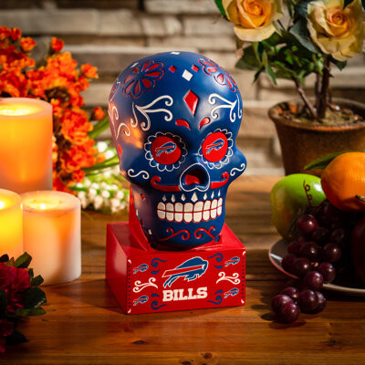 Evergreen Flag & Garden Sugar Skull Figurine