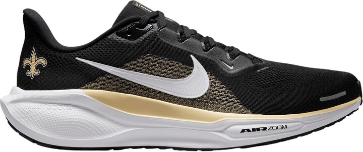 Nike Pegasus 41 Saints Running Shoes, Men's, M7/W8.5, Black/White/Gold