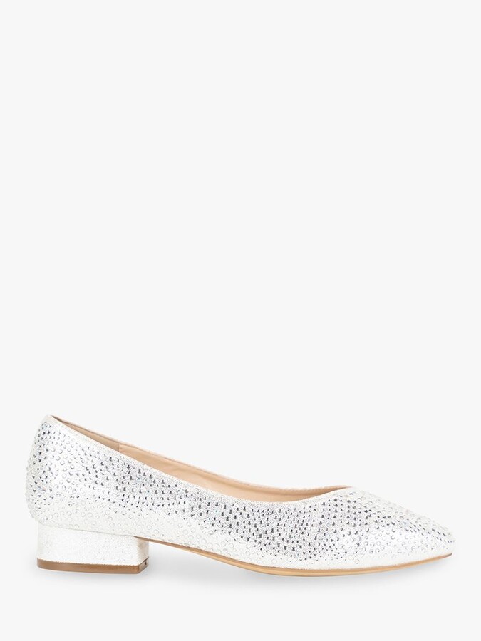 silver grey block heels