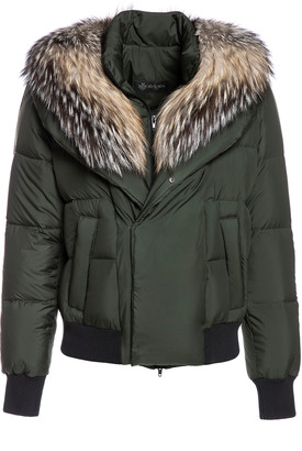 Mr & Mrs Italy Short Puffer Jacket For Woman With Fox Fur