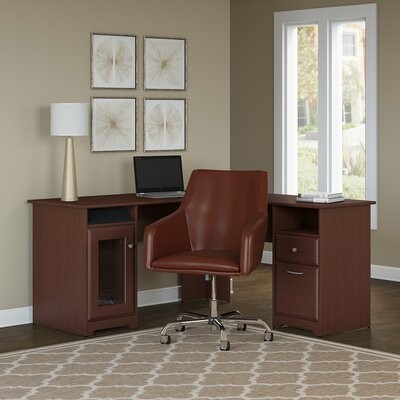 Red Barrel Studio Hillsdale L Shape Desk And Chair Set Color Harvest Cherry Shopstyle