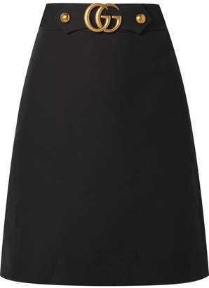 Gucci Embellished Wool And Silk-blend Skirt - Black