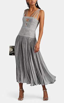 Giovannibedin Women's Pleated Jersey & Tulle Maxi Dress