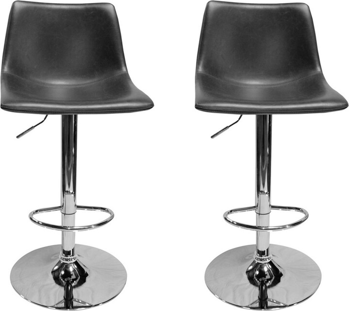 BestMasterFurniture Jimmy Dean Adjustable Swivel Bar Stool, Set of 2