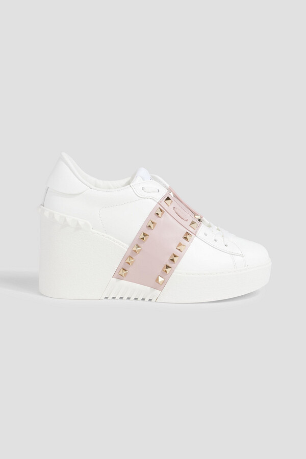 Valentino Garavani Rockstud Untitled leather wedge sneakers
