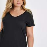 Thumbnail for your product : River Island Womens Plus black scoop neck T-shirt