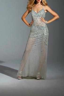 Terani Couture Silver Prom Dress