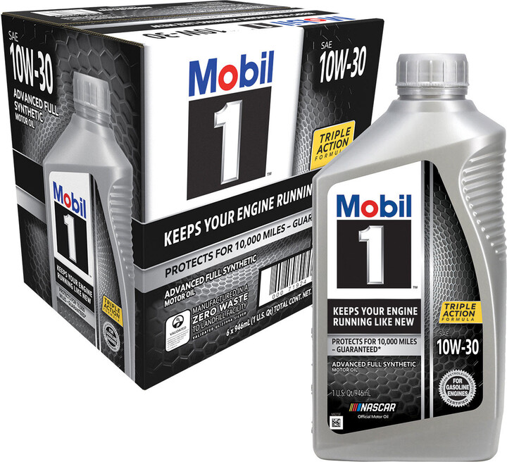 Mobil 1 10W-30 Motor Oil 6-pack, 1 quart bottles