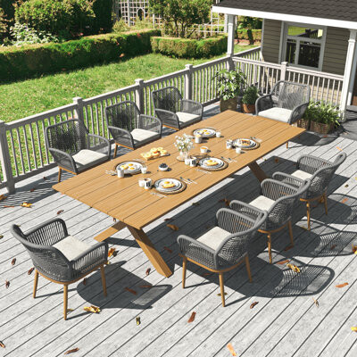Corrigan Studio Outdoor Dining Set With Rectangular Dining Table
