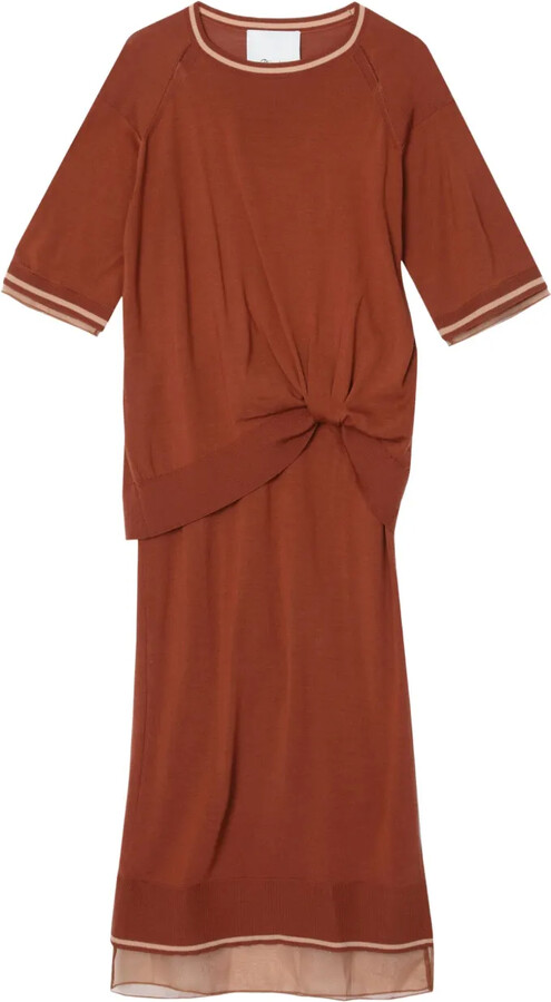 Twist-Detail Wool Dress
