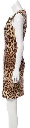 Dolce & Gabbana Animal Print Sleeveless Dress Brown Animal Print Sleeveless Dress