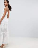 Thumbnail for your product : John Zack Tall High Cutwork Lace Layered Maxi Dress