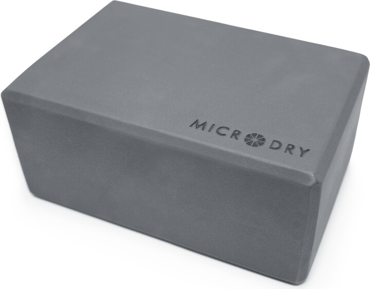 Microdry Premium Fitness Foam Block for Workout Stretching, Light Gray, 9x6x4"