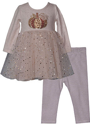 Bonnie Jean Pumpkin Baby Girls 2-pc. Legging Set