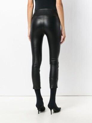 Sprwmn Striped Stretch Leather Trousers
