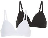 Thumbnail for your product : New Look Teens 2 Pack Black and White Non Wired Bras
