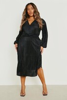 Plus Plisse Skater Dress
