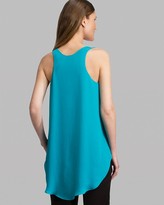Thumbnail for your product : Halston Top - Scoop Neck Sleeveless Knit and Woven Drape