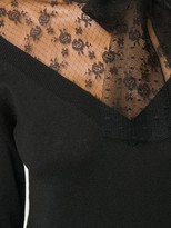 Thumbnail for your product : RED Valentino lace panel V-neck jumper