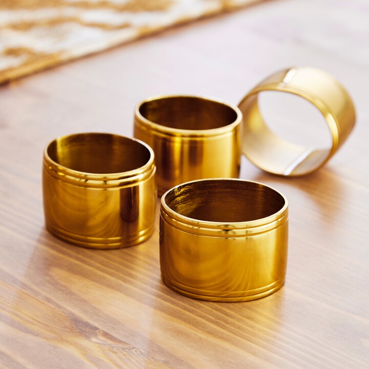 Dunelm Set of 2 Liya Napkin Rings Gold ShopStyle
