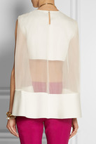 Thumbnail for your product : Sophie Hulme Paneled silk-blend crepe and organza top